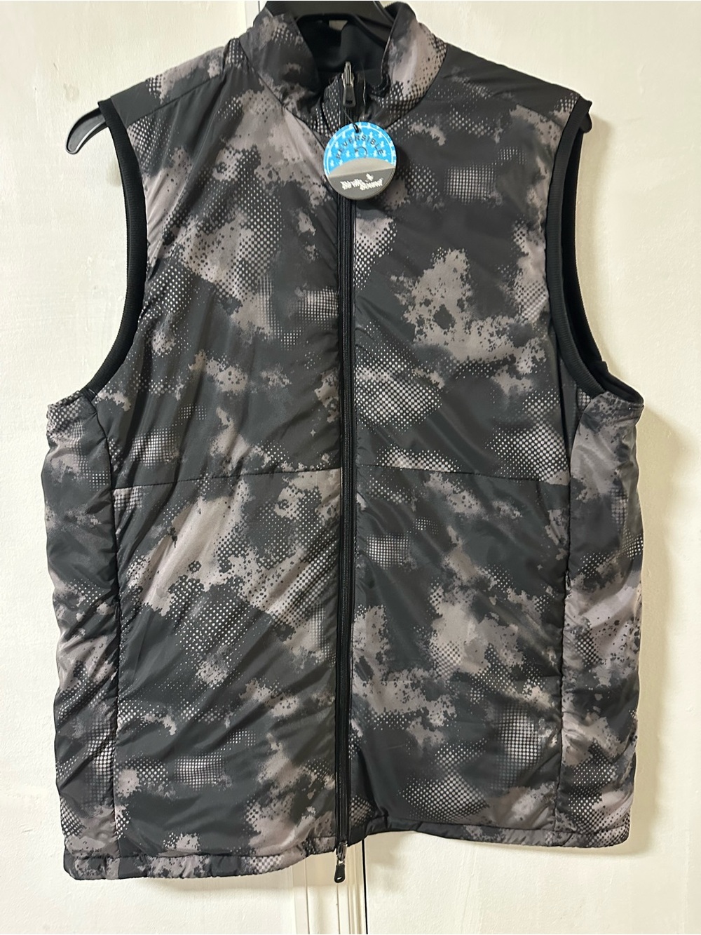 Men's Sleeveless Camouflage Swim Rash Guard Vest - Black/Grey